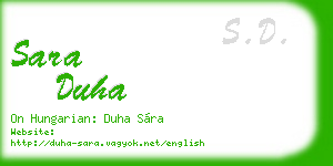 sara duha business card